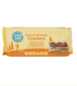 Crackers sesam rozemarijn van TerraSana, 12 x 250 g